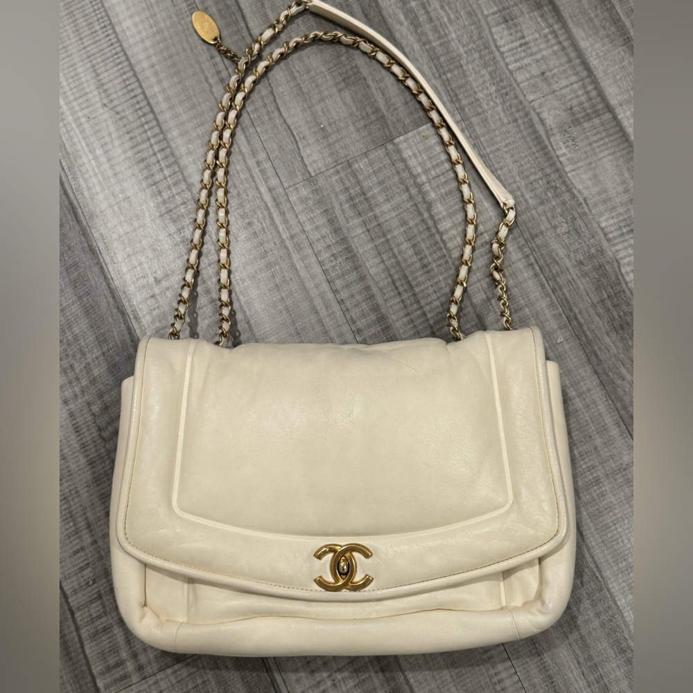 Chanel Puffy White Flap Bag